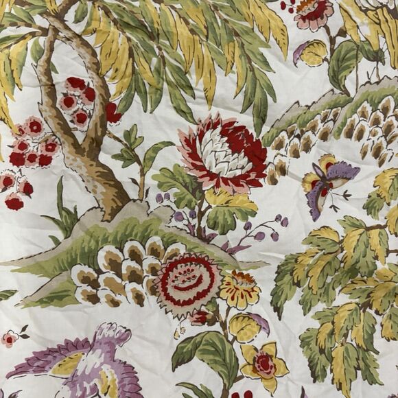 Pottery Barn Cream Spring Green Leaf Bird King Duvet - Picture 4 of 10